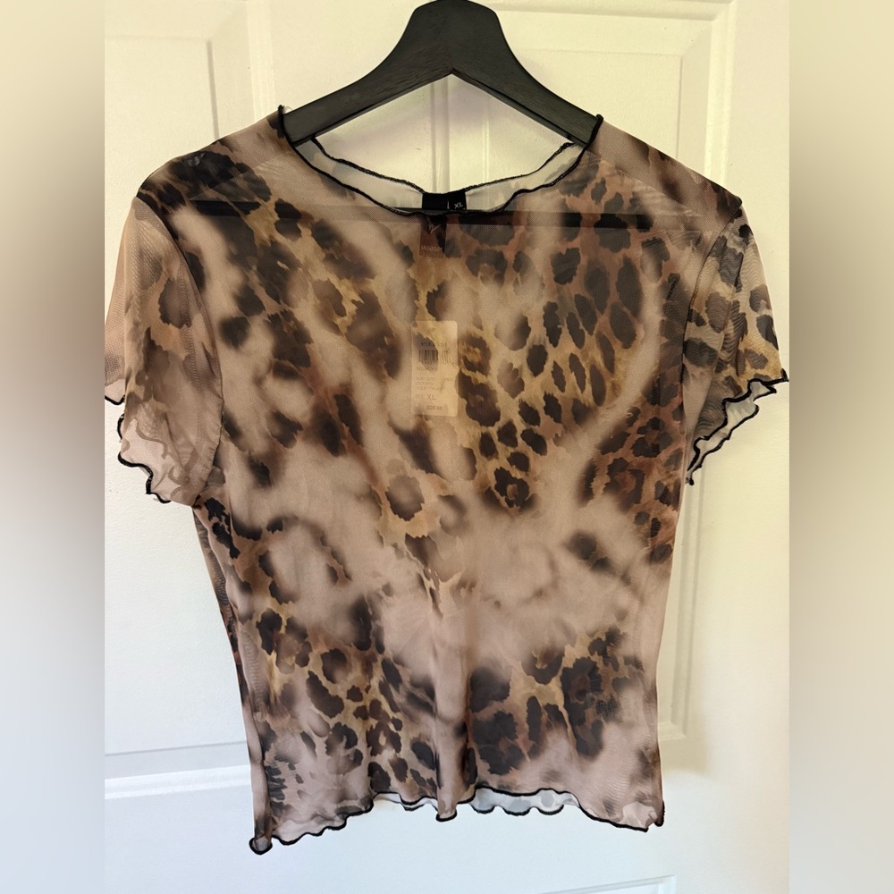 Windsor Leopard Print Sheer Blouse